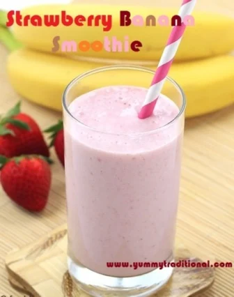 Strawberry-banana-smoothie-recipe-with-step-by-step-photos