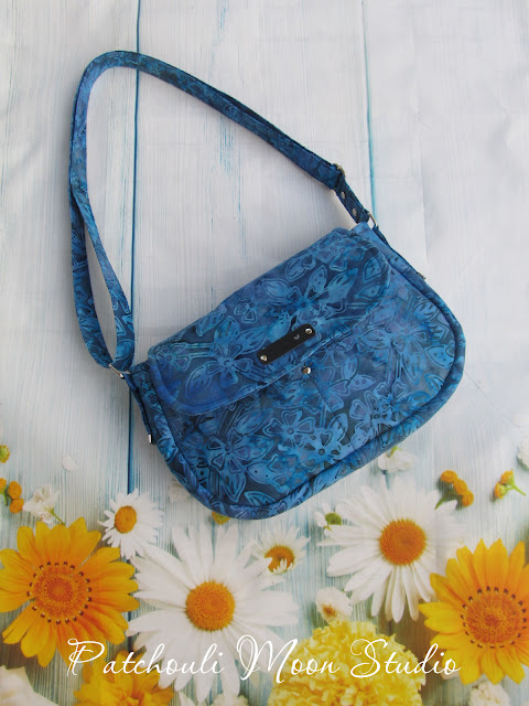 Patchouli Moon Studio~ Enlarged Mini Hipster Bag in Blue Batik