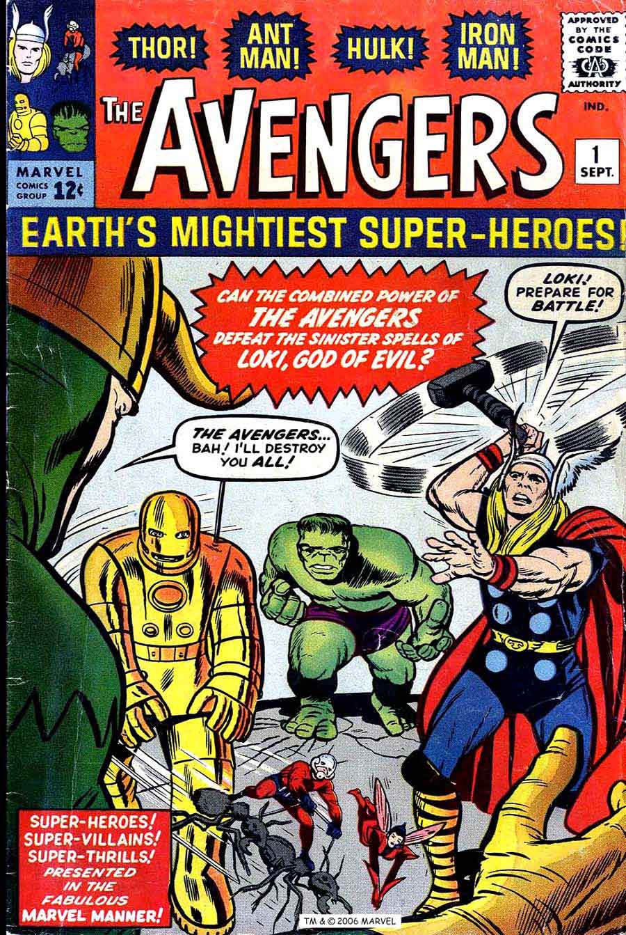 Avengers v1 #1 1963 marvel comic book cover art by Jack Kirby