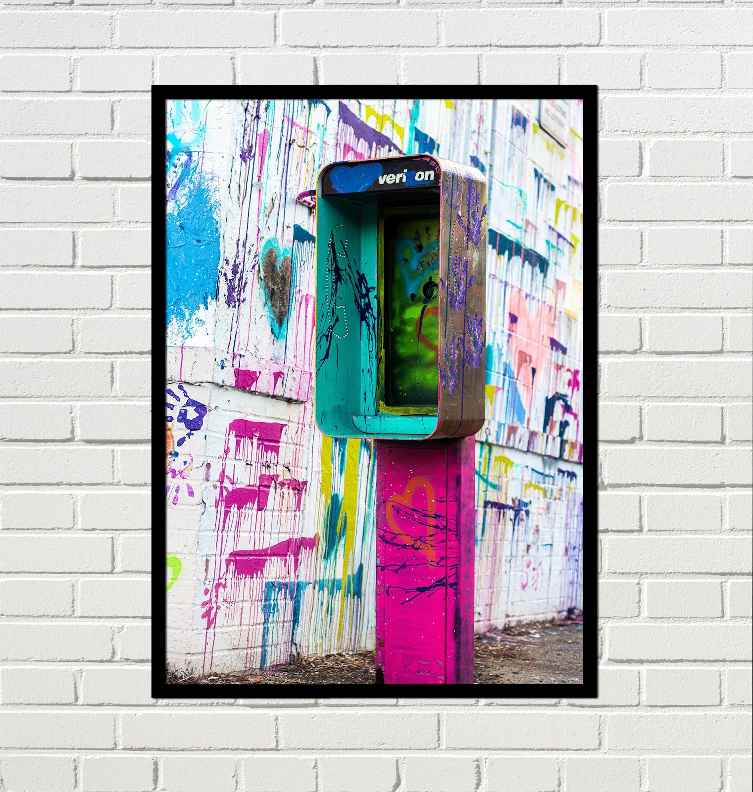 Cuadro Urbano cabina telefonica rosa punk
