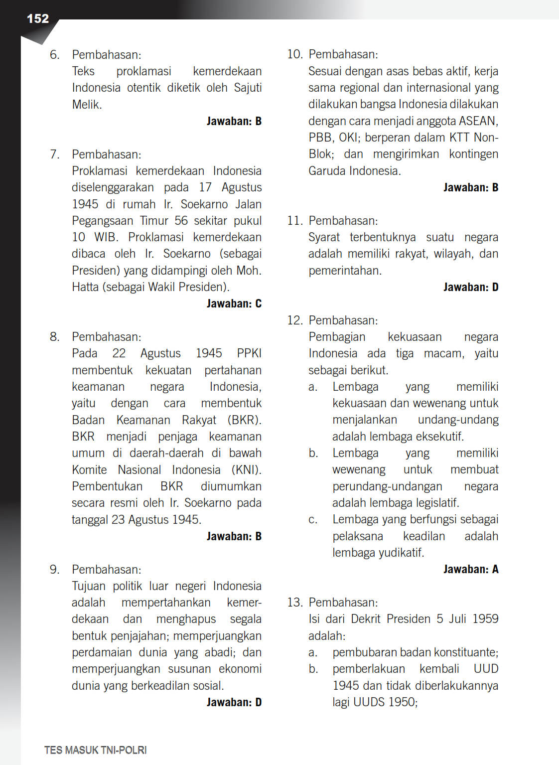 Top Bank Semua Jenis Soal Tes Masuk TNI POLRI Paling