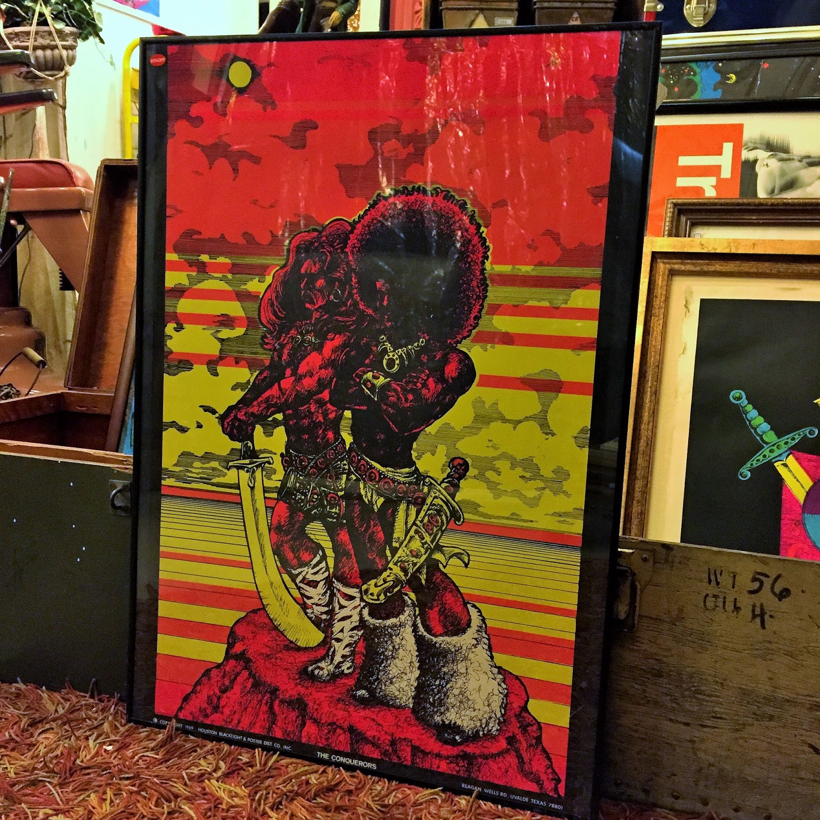 黒 桜古典 レア スケボー ビンテージ ポスターサイケ 70s ブラック