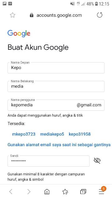 Cara merubah nama email akun google