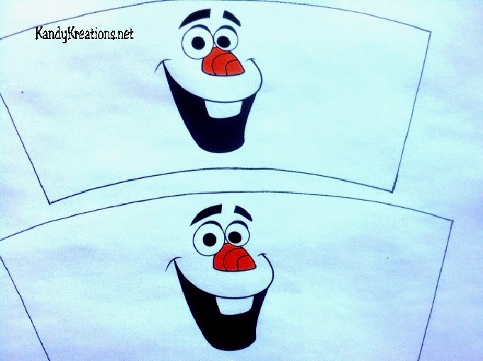 Spice up your party drinks and snacks with this cute cup wrapper printable.  Olaf smiles from the wrapper to brighten up your Frozen birthday party.  It's quick, easy, and free to add your favorite snowman to the party