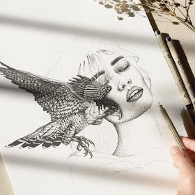 12-Bird-of-Pray-Surreal-Animals-Mostly-Ink-Drawings-www-designstack-co