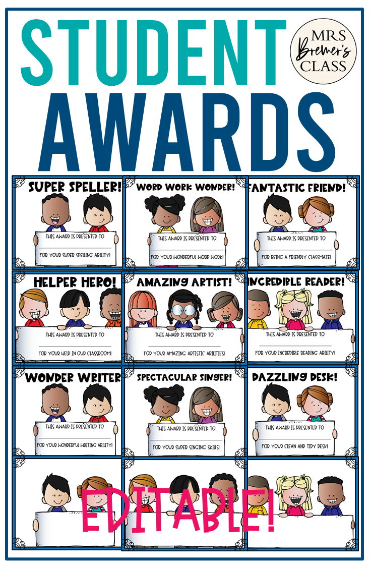 Student Awards Mrs. Bremer's Class