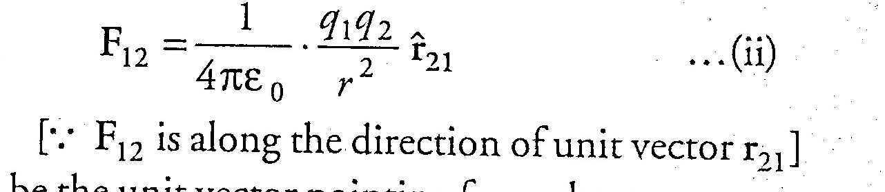 coulombs law in vector form unit vector form