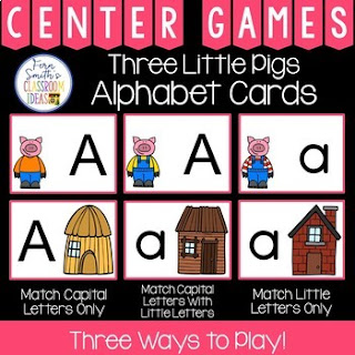 Alphabet Matching Centers With a Three Little Pigs Theme