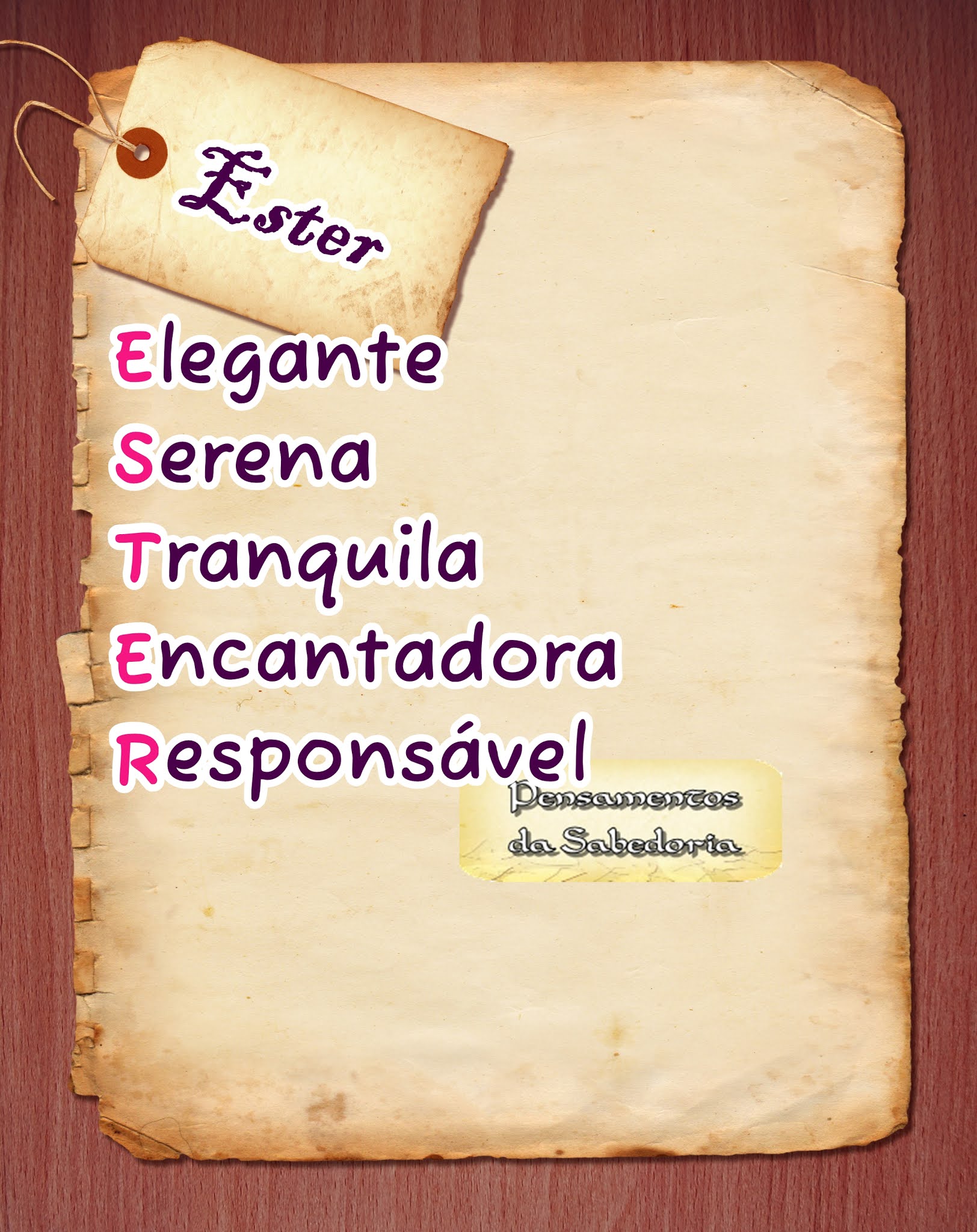 Pensamentos da Sabedoria Brincando com Nomes
