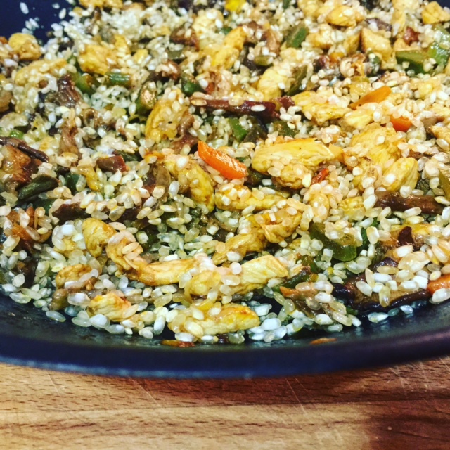 arroz-verduras-pollo-setas