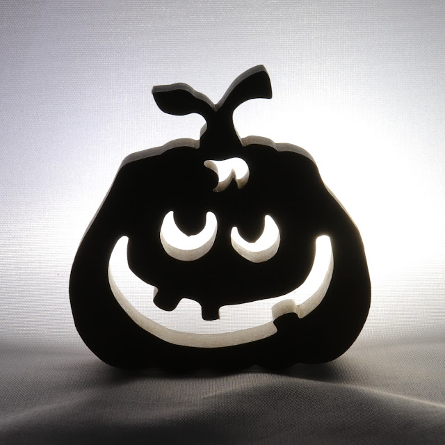 Handmade Wood Halloween Jack-O-Lantern Pumpkin Cutout