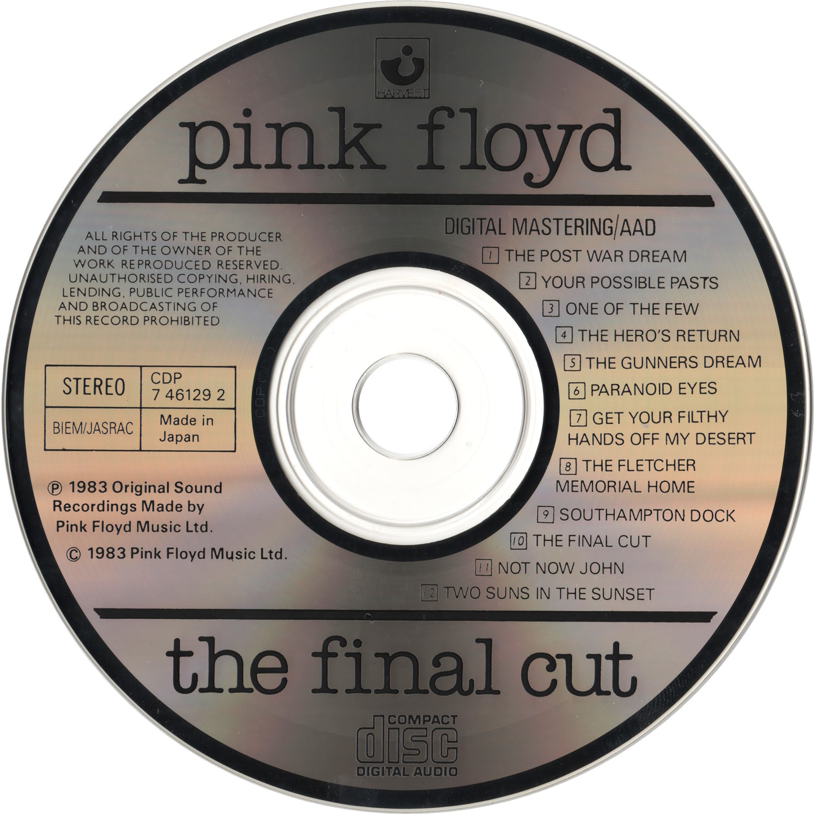 Pink Floyd Ilustrado The Final Cut C.D U.K