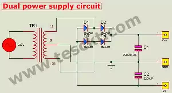 Tda2030 power supply circuit Tda2030 power supply circuit