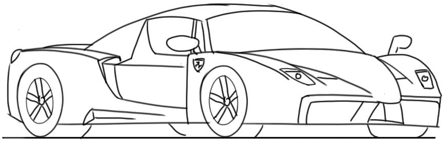 Contoh Gambar Gambar Mewarnai Mobil Ferrari - KataUcap