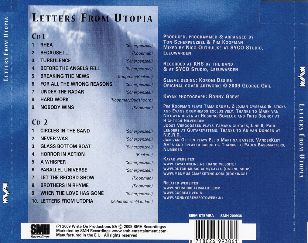 Classic Rock Covers Database Kayak Letters from Utopia (2009)