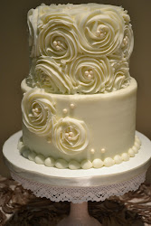 tier cake buttercream cakes rosettes pearls roses rosette sweet pearl rebecca rose fondant elegant simple flowers cupcakes tiered layer icing