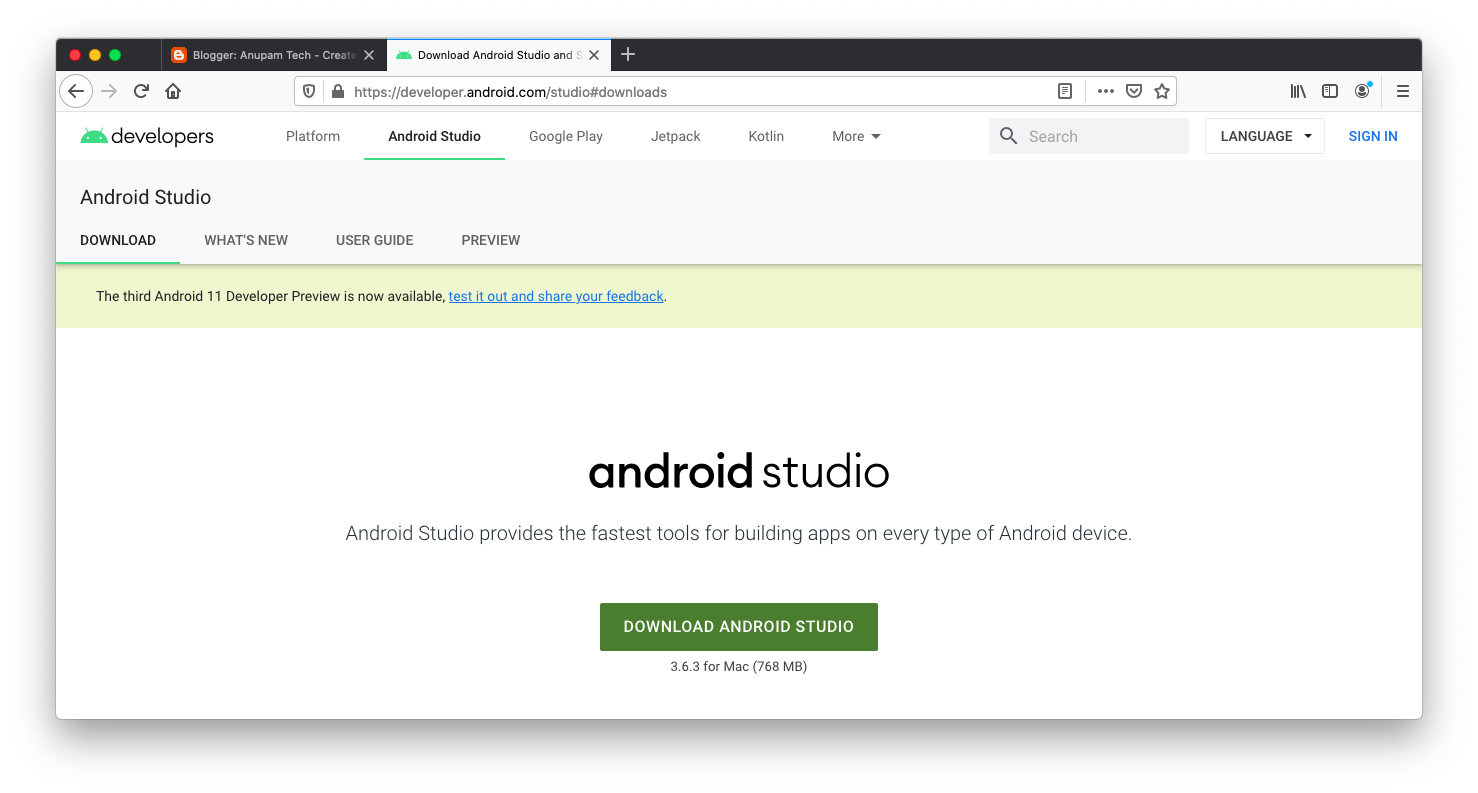 android studio tutorial windows