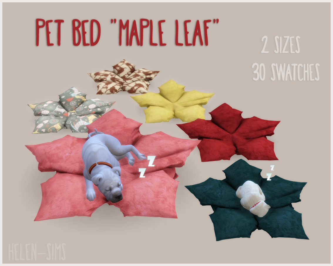 Helensims TS4 Pet Bed "Maple Leaf"