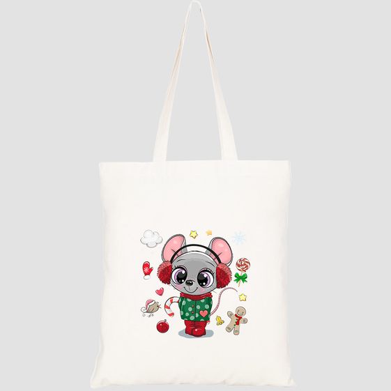 TÚI VẢI TOTE CANVAS IN HÌNH CUTE CARTOON MOUSE GIRL COAT HT503 – HTFASHION