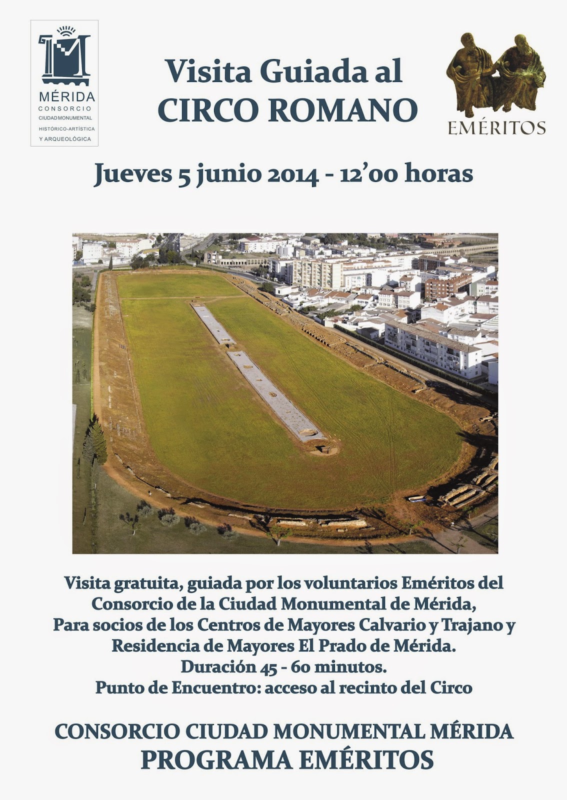 Eméritos VISITAS GUIADAS AL CIRCO ROMANO PARA MAYORES DE MÉRIDA