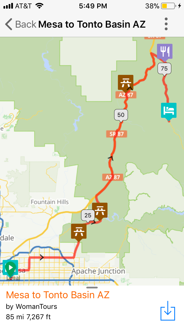 Mesa, AZ to Tonto Basin, AZ