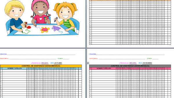 REGISTRO editable word para el control de asistencia diario por meses TODAS LAS ETAPAS REGISTRO editable word para el control de asistencia diario por meses TODAS LAS ETAPAS