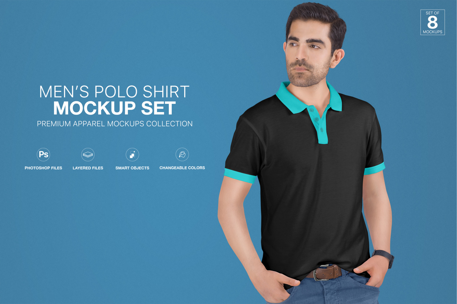 Download Download Men's Polo T-Shirt Mockup Set - All free Mockups ...