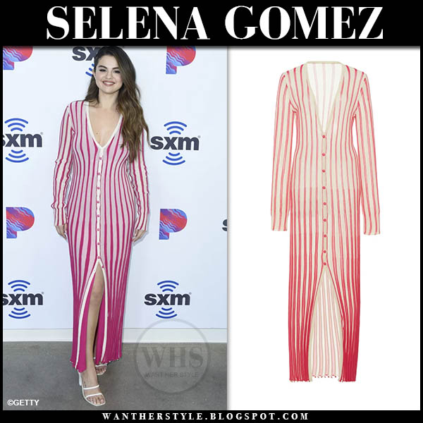 pink and white striped maxi dress