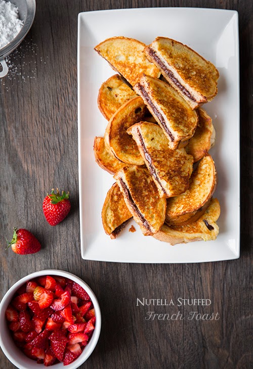 Nutella Stuffed French Toast with Macerated Strawberries recipe