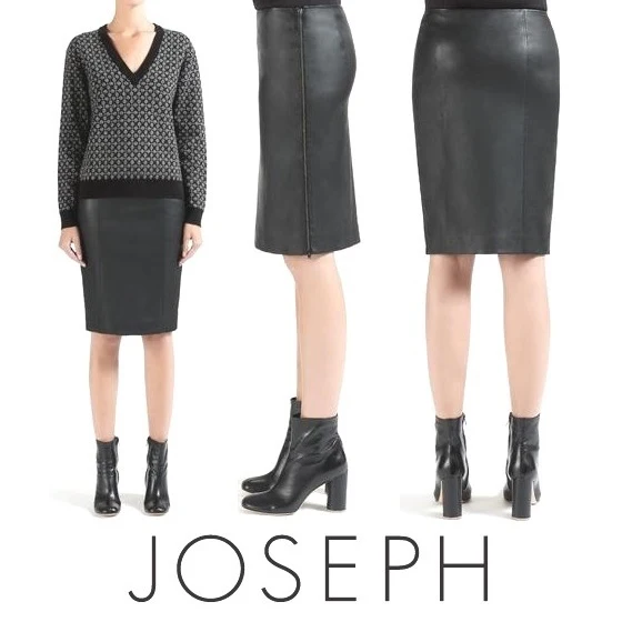 JOSEPH Leather Stretch Brent Skirt