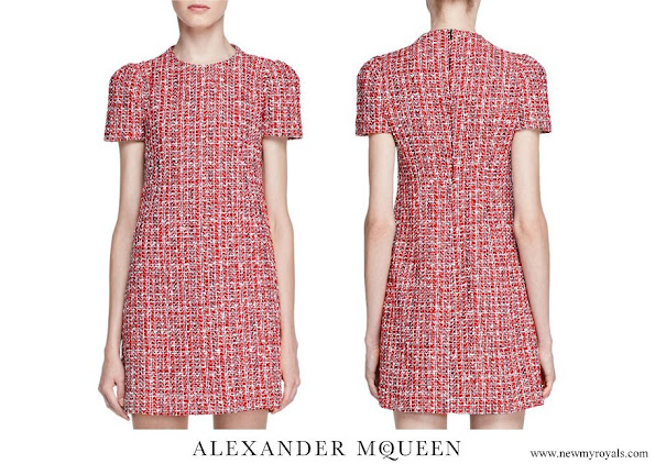 Kate Middleton wore Alexander McQueen Short Sleeve Tweed Shift-Dress