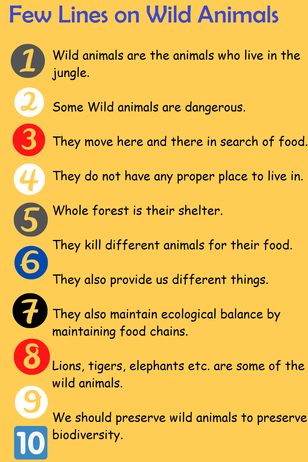 easy essay on wild animals in english