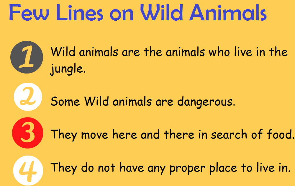 10 Lines on Wild Animals in English for Kids