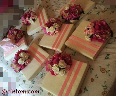 gubahan hantaran tunang kahwin simple dan murah