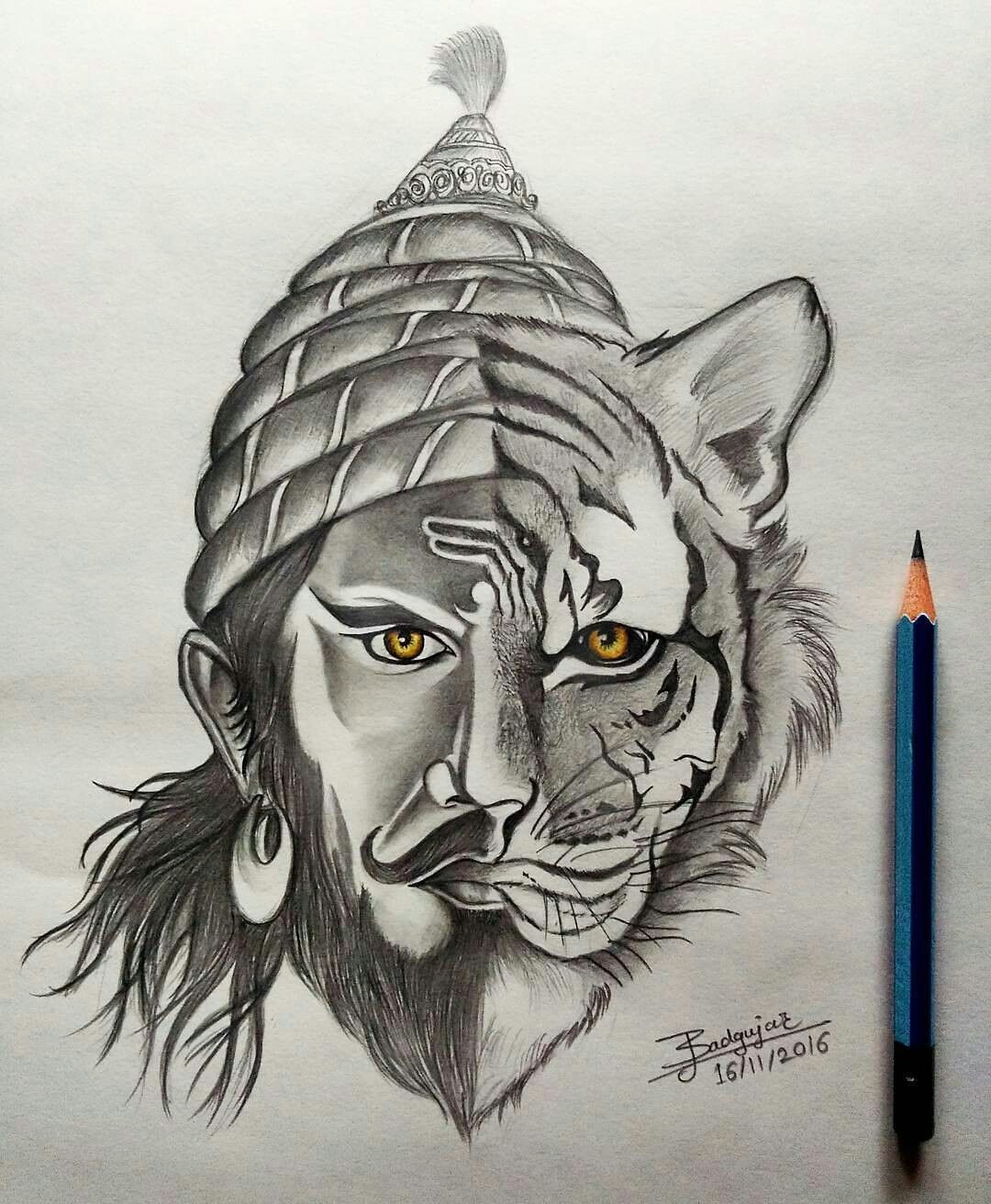 Tremendous Pencil Sketch Of Shivaji Maharaj  DesiPainterscom