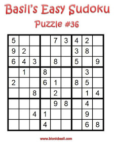 Basil's Easy Sudoku Puzzle #36 Brain Training with Cats ©BionicBasil® Downloadable Puzzle Fur Purrsonal Use Only