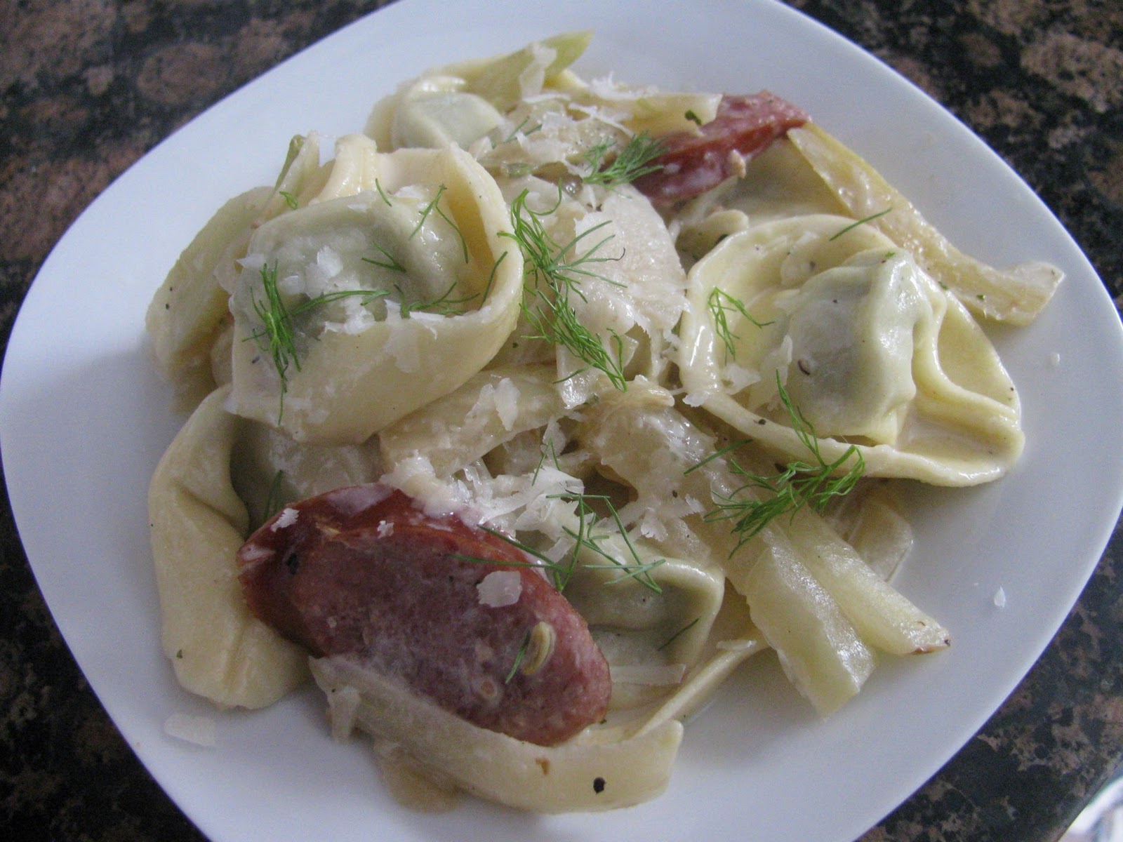 gastronomic nomad Pesto Tortellini with Fennel and Sausage