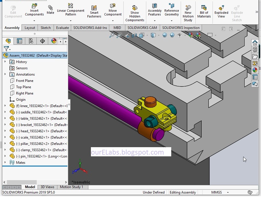 Create mates in Solidworks assembly. Ourengineeringlabs