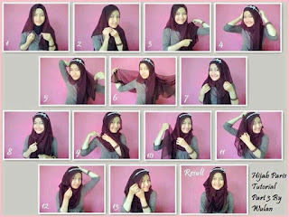 Tutorial Hijab Segi Empat Paris Modern Tutorial Hijab Segi Empat Paris Modern
