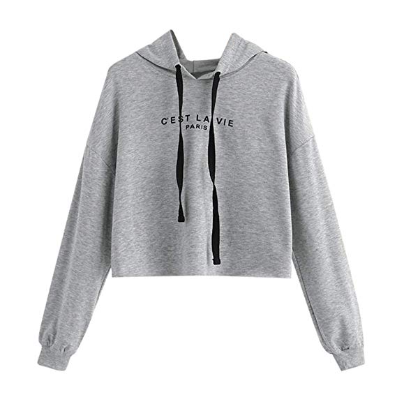 Gray Crop, Hoodie Sweatshirt's 2019