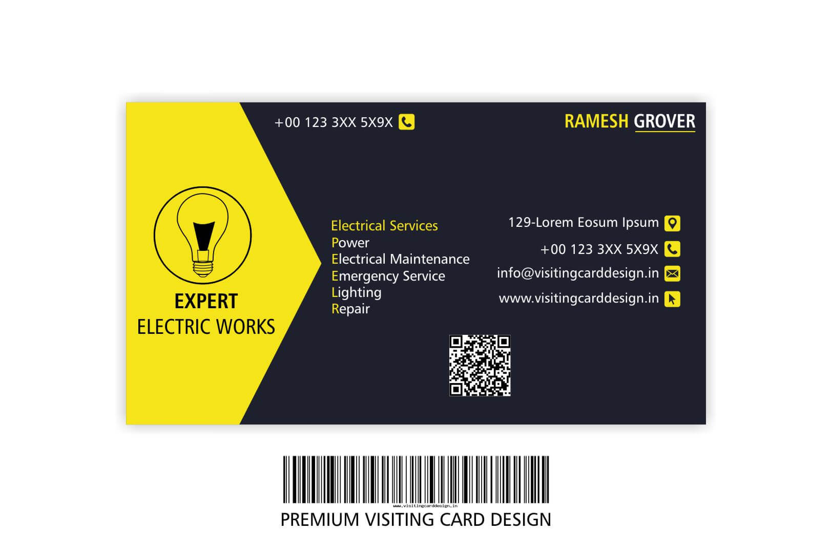 Electrical Visiting Card Design in Cdr (CorelDraw) Free Download 2021