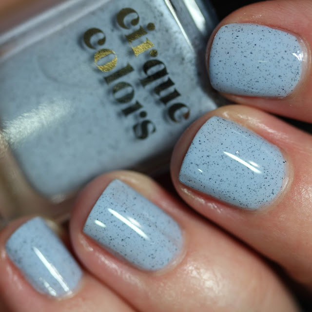 Cirque Colors Robin baby blue speckled nail polish