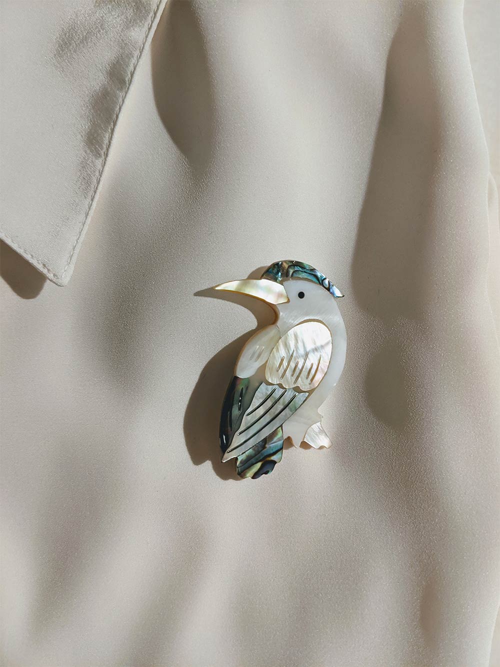 broche pour style vintage pinup en forme d'oiseau héron