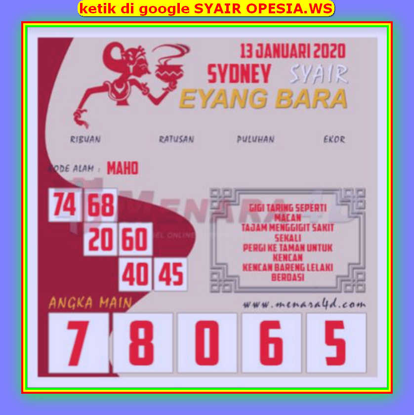 1 New Message Kode Syair Sydney 13 Januari 2020 Forum Syair Togel Hongkong Singapura Sydney