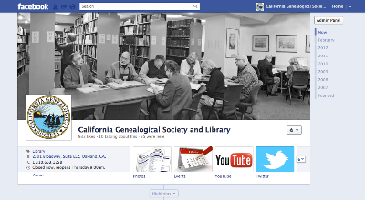 Califoria Genealogical Society at Facebook.com/CAancestors