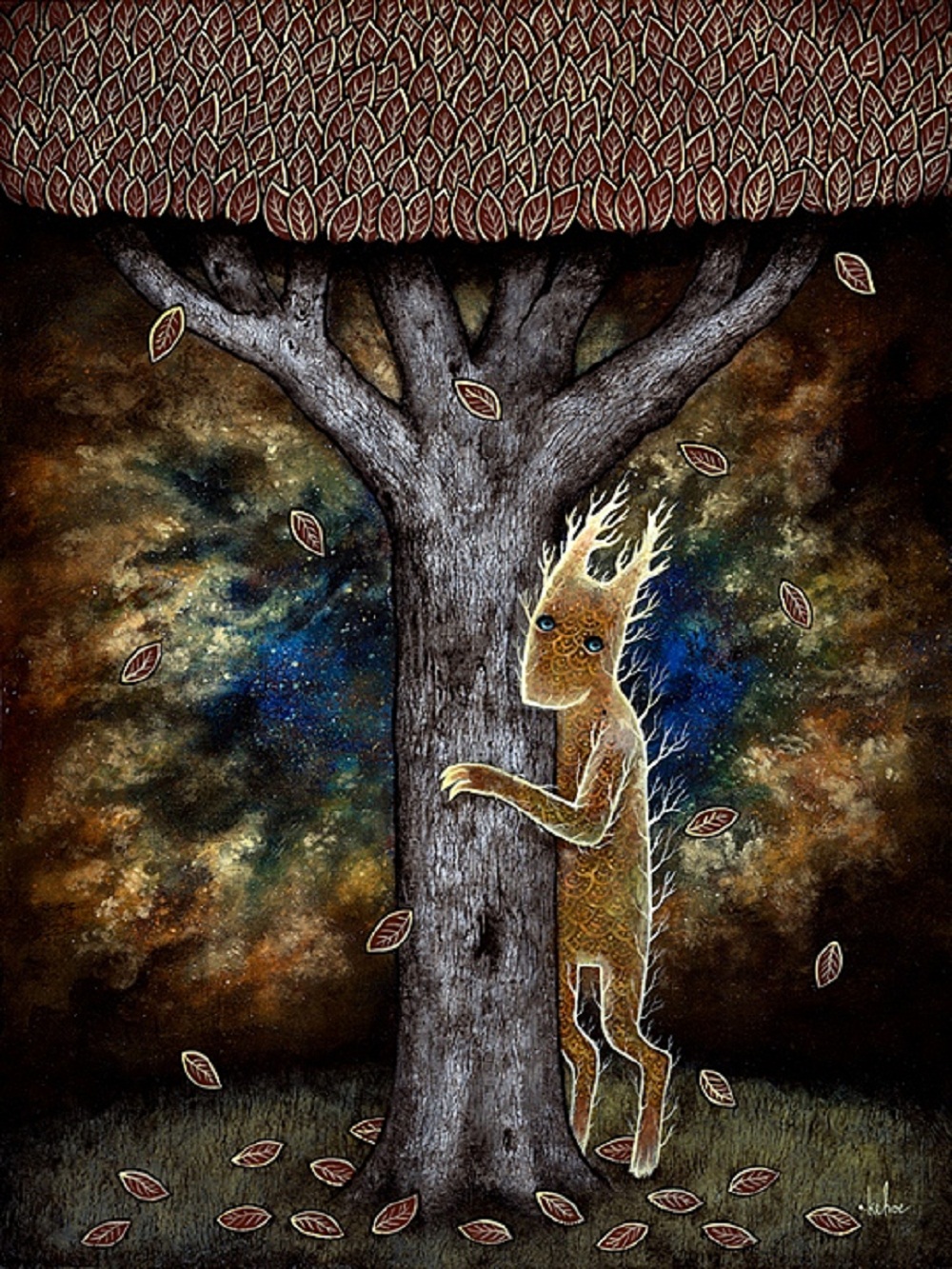Немногим загадочна. Духи леса Энди Кехо. Энди Кехо художник. Энди Кехо Лесные духи. Мистические рисунки Энди Кехо.