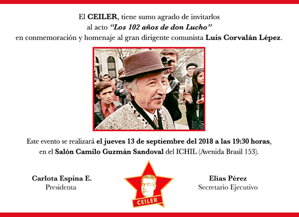 INVITACIÓN CEILER AL ACTO "LOS 102 AÑOS DE DON LUCHO"