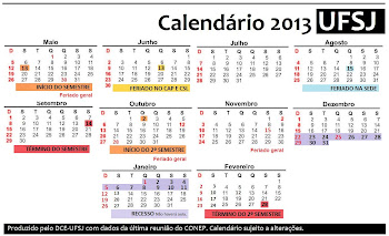 Novo Calendário Letivo: 2013.1