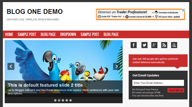Blog One Theme Blogger Template Blog One Theme Blogger Template by BTDesigner