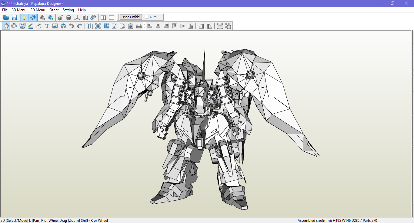 NZ666 Kshatriya Papercraft Collection Kit Papercraft Gundam